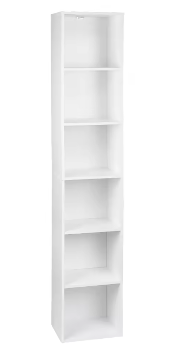 Boekenkast met 4 Opbergvakken – Witte Houten Staande Kast & Organizer