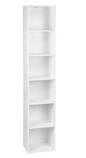 Boekenkast met 4 Opbergvakken – Witte Houten Staande Kast & Organizer