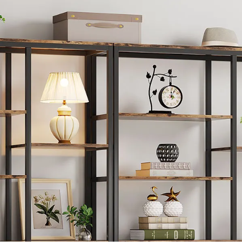 Industriële Boekenkast met 8 Open Planken – Hout & Metaal, Modern en Duurzaam