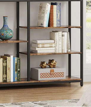 Industriële Boekenkast met 8 Open Planken – Hout & Metaal, Modern en Duurzaam