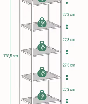 Gouden Boekenkast met 6 Lagen – Staande Displaykast van Glas & Metaal