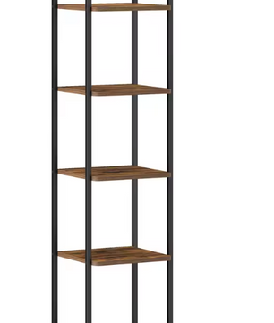 Smalle Industriële Boekenkast – Metalen Frame & Houten Planken, Modern en Ruimtebesparend