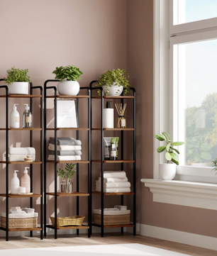 Smalle Industriële Boekenkast – Metalen Frame & Houten Planken, Modern en Ruimtebesparend