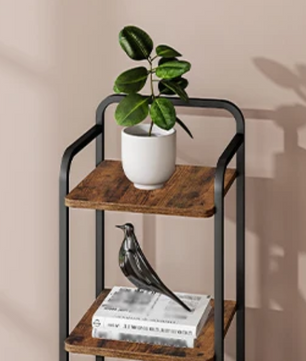 Smalle Industriële Boekenkast – Metalen Frame & Houten Planken, Modern en Ruimtebesparend