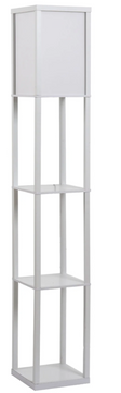 Staande Lamp met 3 Planken – Houten Vloerlamp met Opbergruimte