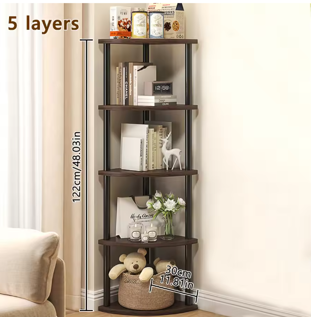 Hoekrek met 5/6 Lagen – Multifunctioneel Plantenrek & Boekenkast