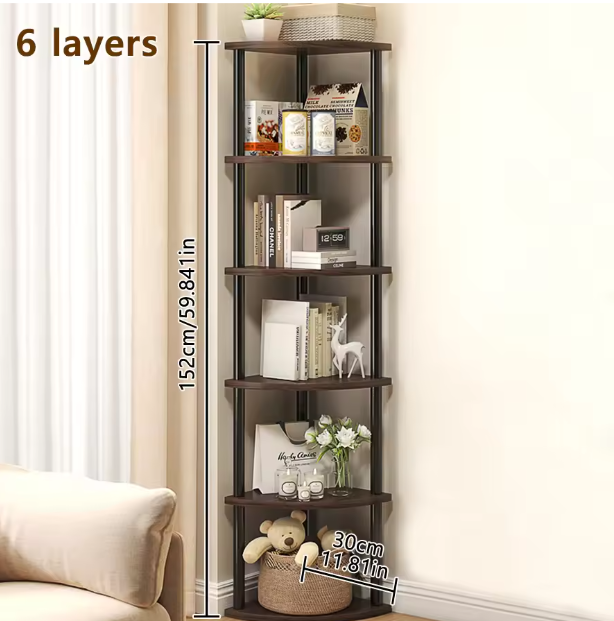 Hoekrek met 5/6 Lagen – Multifunctioneel Plantenrek & Boekenkast