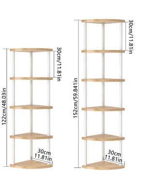 Hoekrek met 5/6 Lagen – Multifunctioneel Plantenrek & Boekenkast