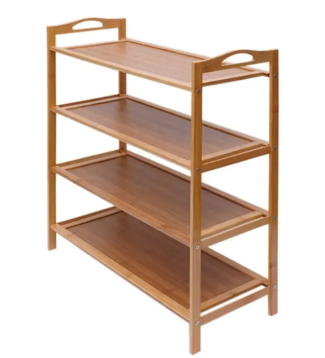 Bamboe Schoenenrek met 4 Lagen – Houten Organizer voor Hal & Slaapkamer