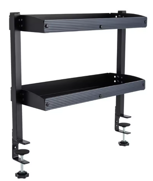 Bureau Plank Organizer met Klem – 2-Laags Opzetrek Zwart