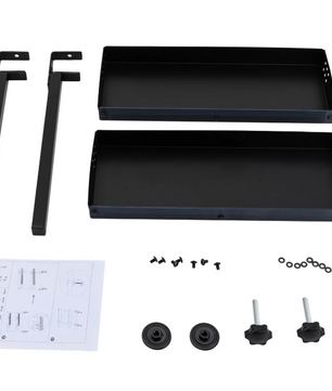 Bureau Plank Organizer met Klem – 2-Laags Opzetrek Zwart