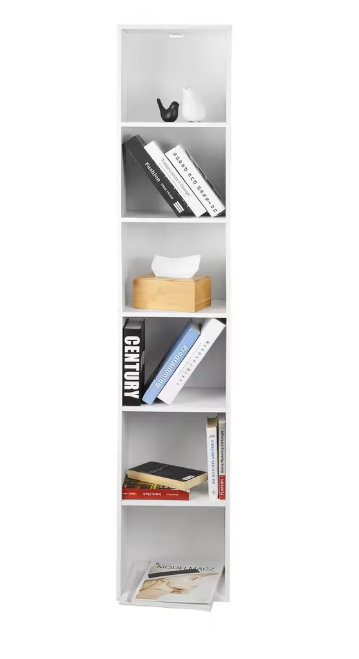 Moderne Boekenkast met 6 Vakken – MDF Opbergrek 158 cm Hoog