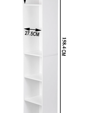 Moderne Boekenkast met 6 Vakken – MDF Opbergrek 158 cm Hoog