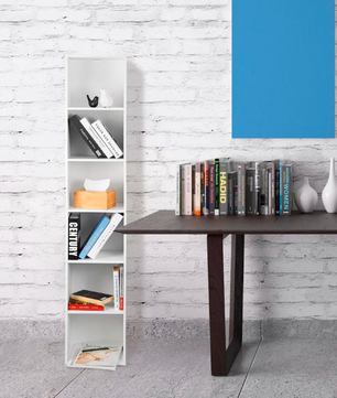 Moderne Boekenkast met 6 Vakken – MDF Opbergrek 158 cm Hoog