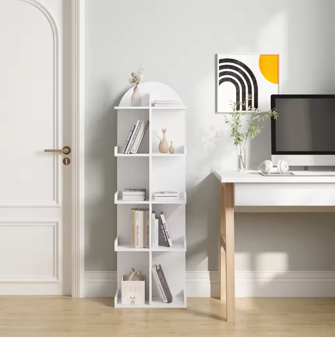 Witte Boekenkast met 10 Planken – Staand Opbergrek 126 cm
