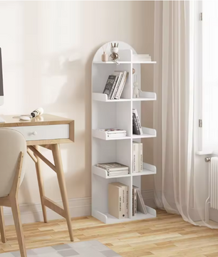 Witte Boekenkast met 10 Planken – Staand Opbergrek 126 cm