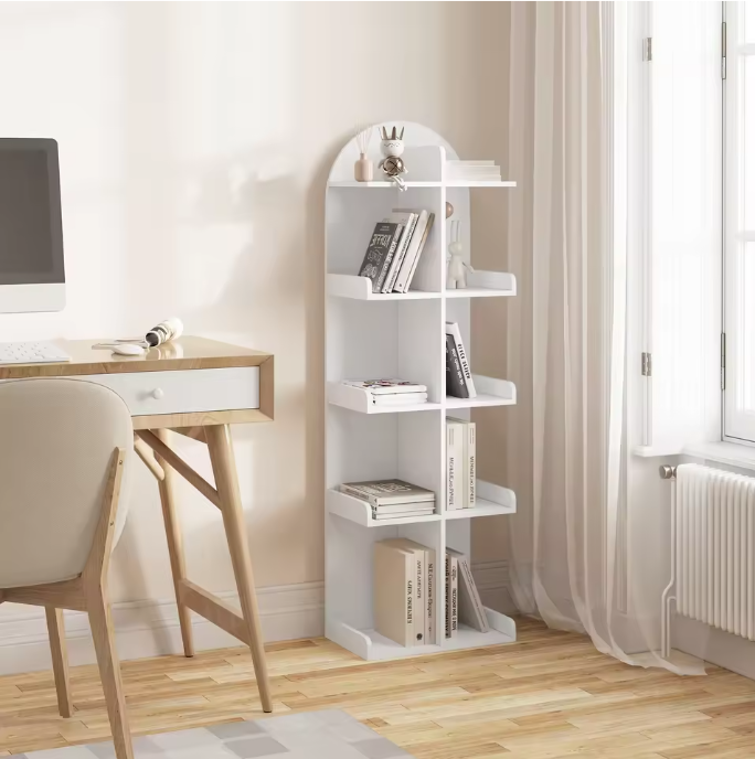 Witte Boekenkast met 10 Planken – Staand Opbergrek 126 cm