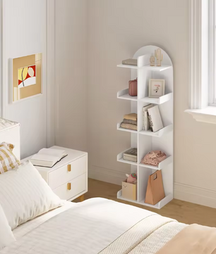 Witte Boekenkast met 10 Planken – Staand Opbergrek 126 cm