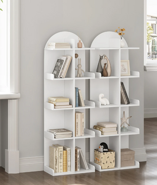 Witte Boekenkast met 10 Planken – Staand Opbergrek 126 cm