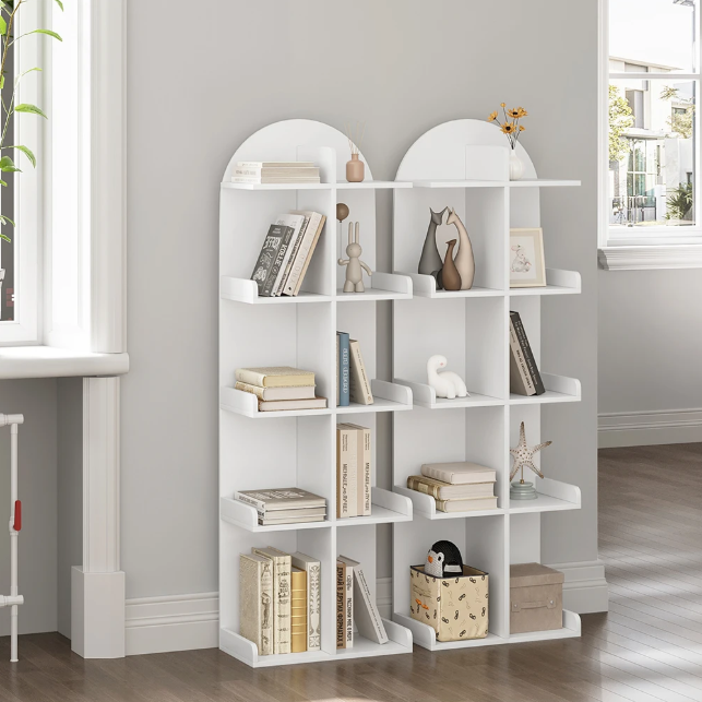 Witte Boekenkast met 10 Planken – Staand Opbergrek 126 cm