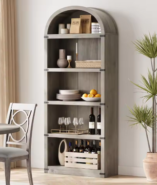 Boekenkast met Deuren – Houten Boogkast 182 cm Hoog, Landelijk & Modern