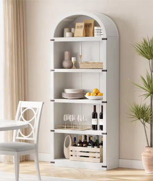Boekenkast met Deuren – Houten Boogkast 182 cm Hoog, Landelijk & Modern