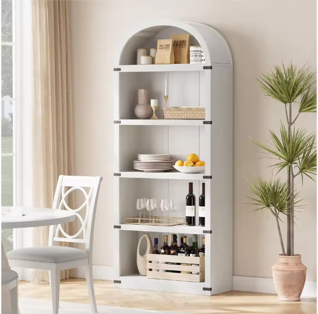 Boekenkast met Deuren – Houten Boogkast 182 cm Hoog, Landelijk & Modern