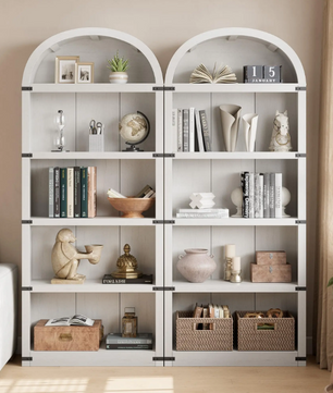 Boekenkast met Deuren – Houten Boogkast 182 cm Hoog, Landelijk & Modern