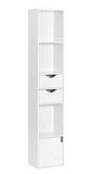 Staande Boekenkast met Laden en Deur – 158 cm Hoog, Modern & Ruimtebesparend