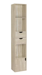 Staande Boekenkast met Laden en Deur – 158 cm Hoog, Modern & Ruimtebesparend