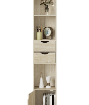 Staande Boekenkast met Laden en Deur – 158 cm Hoog, Modern & Ruimtebesparend