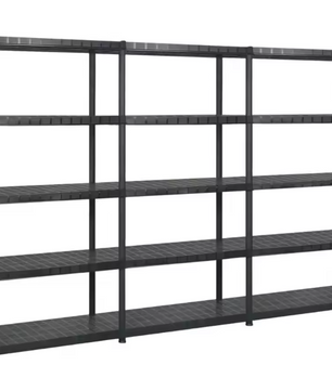 Staande Kunststof Opbergkast – 5 Lagen, Zwart & Multifunctioneel