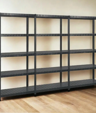 Staande Kunststof Opbergkast – 5 Lagen, Zwart & Multifunctioneel