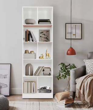 Staande Boekenkast met 5 Lagen – Moderne Opbergkast & Displayrek