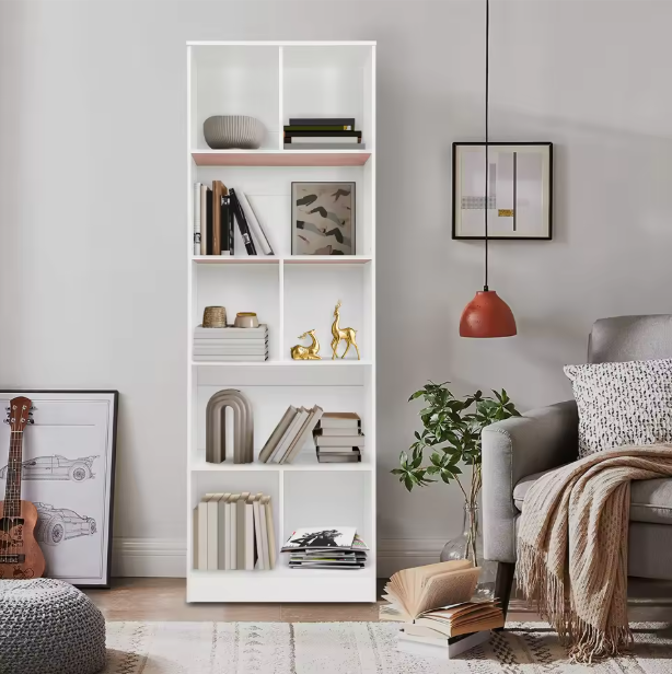 Staande Boekenkast met 5 Lagen – Moderne Opbergkast & Displayrek