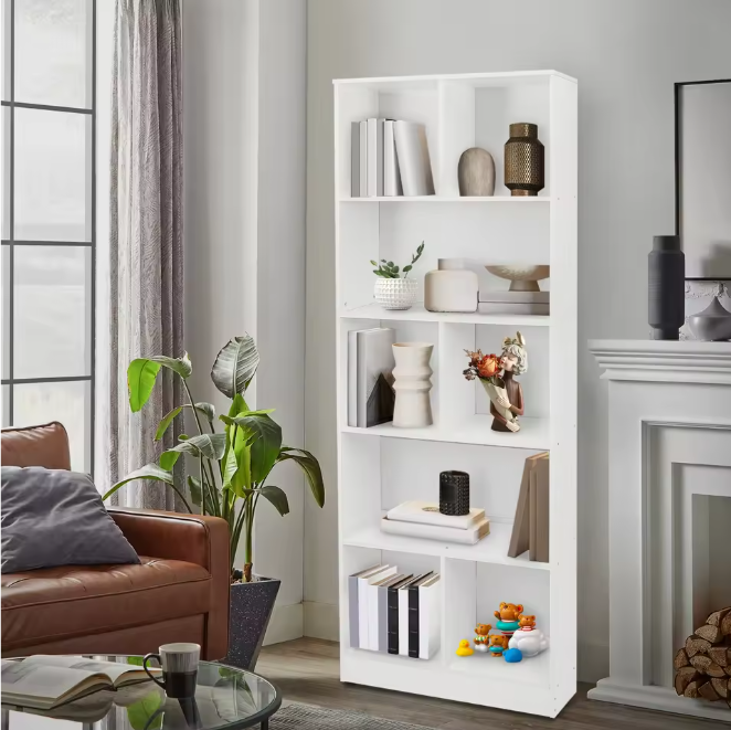 Staande Boekenkast met 5 Lagen – Moderne Opbergkast & Displayrek