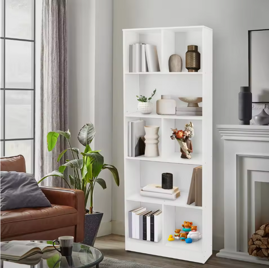Staande Boekenkast met 5 Lagen – Moderne Opbergkast & Displayrek