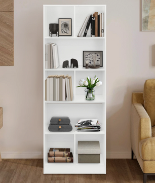 Staande Boekenkast met 5 Lagen – Moderne Opbergkast & Displayrek
