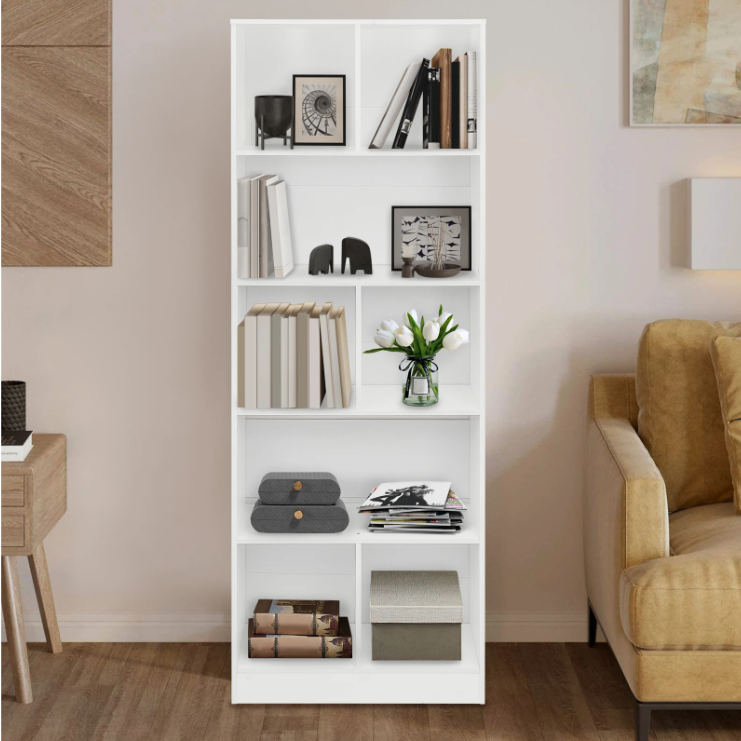 Staande Boekenkast met 5 Lagen – Moderne Opbergkast & Displayrek