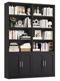 Staande Boekenkast met 12 Vakken & 4 Deuren – Multifunctioneel Opbergrek 115×27×185,5 cm