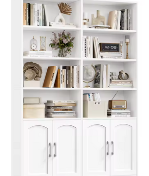 Staande Boekenkast met 12 Vakken & 4 Deuren – Multifunctioneel Opbergrek 115×27×185,5 cm