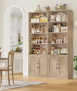 Staande Boekenkast met 12 Vakken & 4 Deuren – Multifunctioneel Opbergrek 115×27×185,5 cm