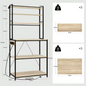 Keuken Opbergrek met 6 Planken & Stopcontact – Multifunctioneel Bakkerijrek