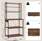 Keuken Opbergrek met 6 Planken & Stopcontact – Multifunctioneel Bakkerijrek