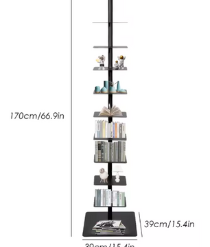 9-Laags Verticale Boekenkast – Minimalistisch Spine Design & Ruimtebesparend
