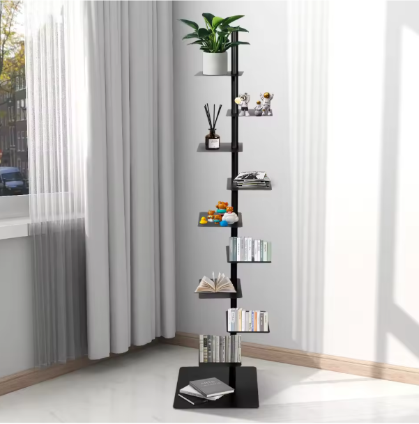 9-Laags Verticale Boekenkast – Minimalistisch Spine Design & Ruimtebesparend