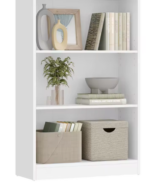 Boekenkast met 3 Niveaus – Scandinavisch Wandrek, Wit & Ruimtebesparend