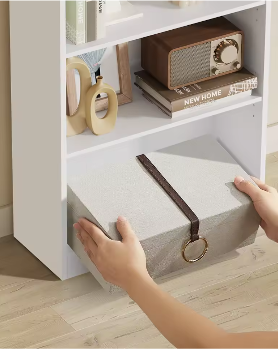 Boekenkast met 3 Niveaus – Scandinavisch Wandrek, Wit & Ruimtebesparend