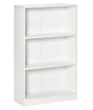 Boekenkast met 3 Open Vakken – Moderne Opbergkast van Hout, Wit & Functioneel