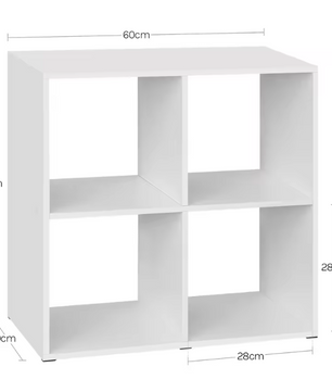 Kubus Boekenkast – Vrijstaand Opbergrek van Hout, Modern & Multifunctioneel 60×60×29 cm